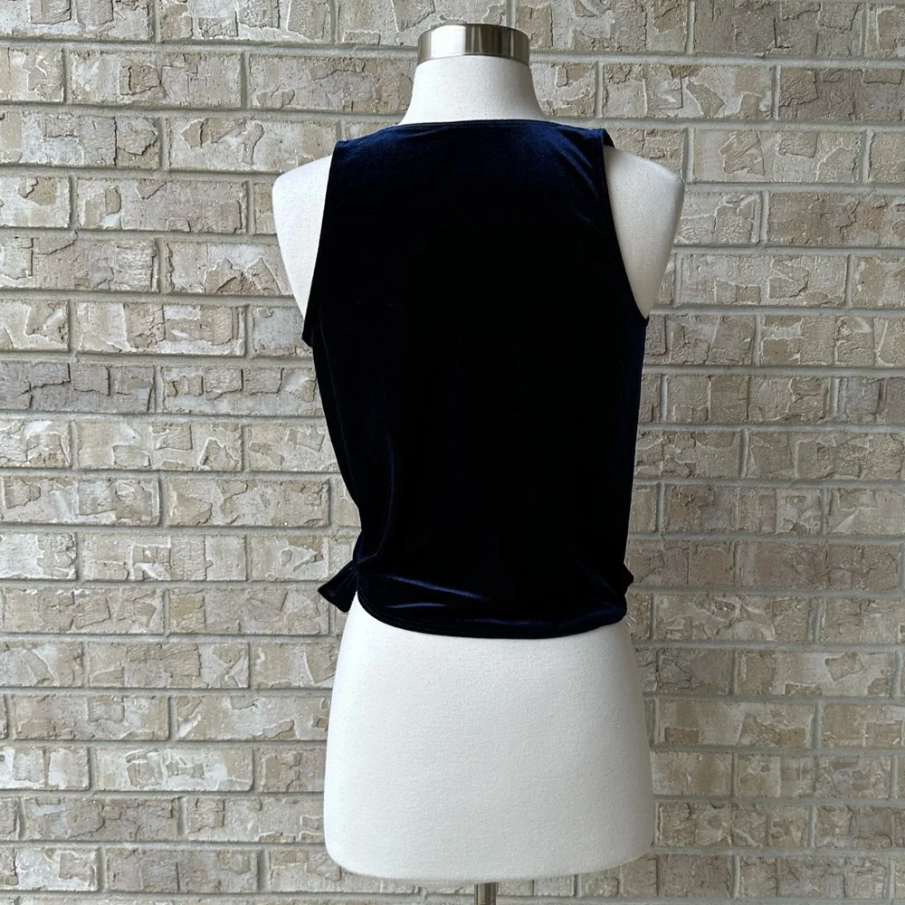 Aqua V Neck Velvet Top Blouse Size S 🌸 - Picture 3 of 7